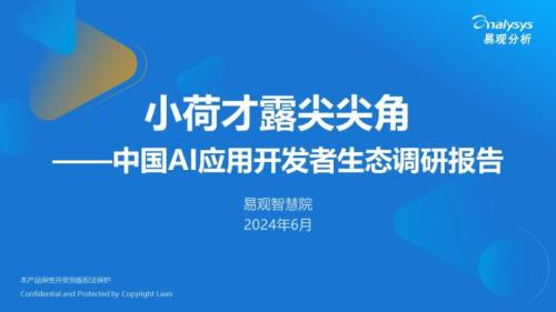 易观分析：小荷才露尖尖角-2024中国AI应用开发者生态调研报告（31页）