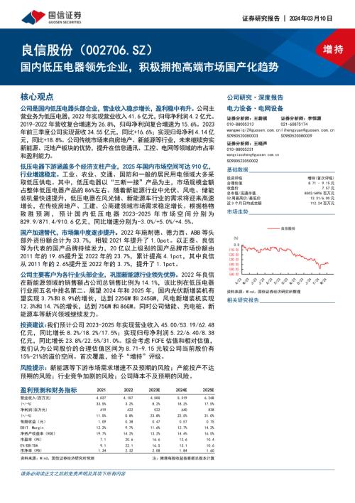 良信股份-公司研究报告-国内低压电器领先企业积极拥抱高端市场国产化趋势-240310（30页）