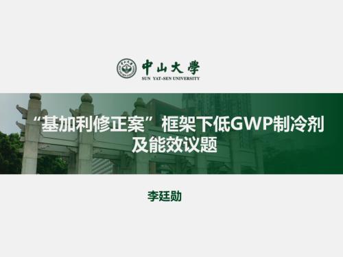 1.蒙特利尔议定书框架下的制冷剂替代与能效相关议题-李廷勋