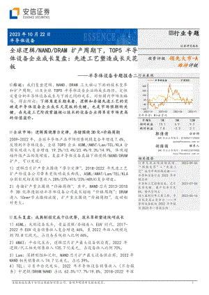 半导体设备行业专题报告二：全球逻辑、NAND、DRAM扩产周期下TOP5半导体设备企业成长复盘先进工艺塑造成长天花板-231022（29页）