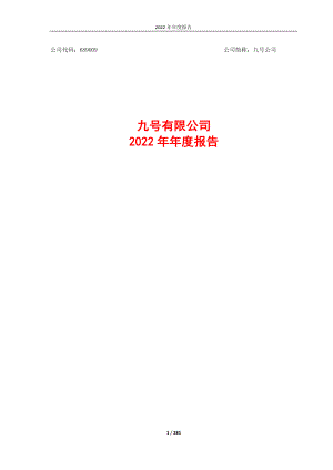 九号有限公司2022年年度报告（281页）