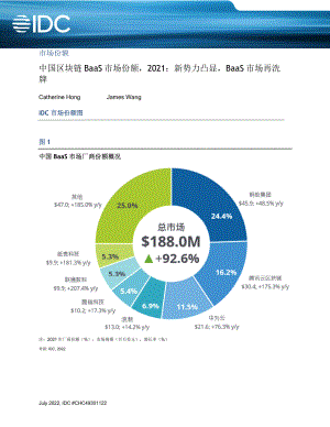 IDC：中国区块链BaaS市场份额2021：新势力凸显BaaS市场再洗牌（13页）