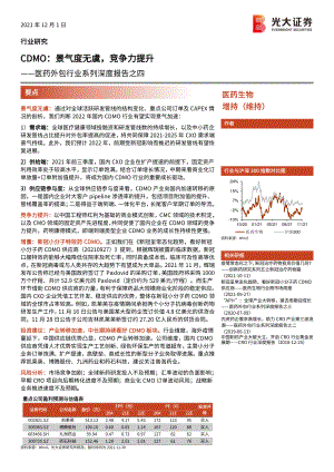 医药外包行业系列深度报告之四：CDMO景气度无虞竞争力提升-211201（24页）
