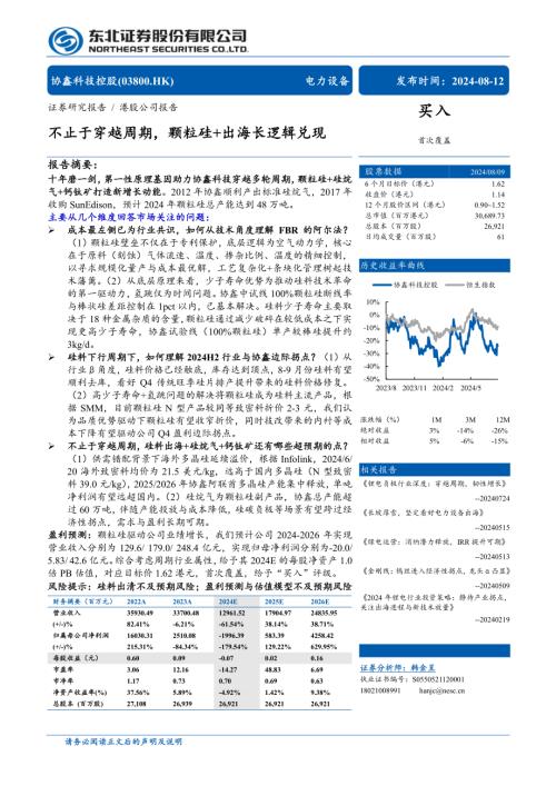 协鑫科技控股-港股公司研究报告-不止于穿越周期颗粒硅+出海长逻辑兑现-240812（30页）