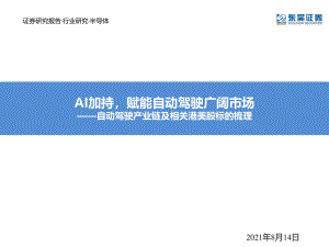 半导体行业自动驾驶产业链及相关港美股标的梳理:AI加持赋能自动驾驶广阔市场-210814(91页)