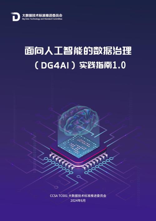 大数据技术标准推进委员会:2024面向人工智能的数据治理(DG4AI)实践指南(1.0)(49页)