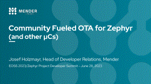 EOSS 2023 - Community fueled OTA for Zephyr