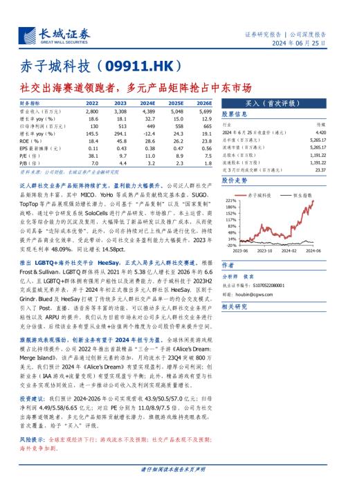 赤子城科技-港股公司研究报告-社交出海赛道领跑者多元产品矩阵抢占中东市场-240625（28页）