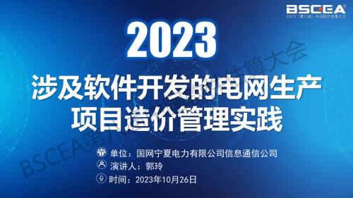03-涉及软件开发的电网生产项目造价管理实践（国网宁夏电力有限公司信息通信公司技术发展部负责人郭玲）
