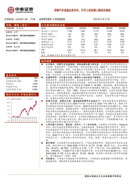 北特科技-公司研究报告-深耕汽车底盘业务多年打开人形机器人新成长曲线-240621(18页)