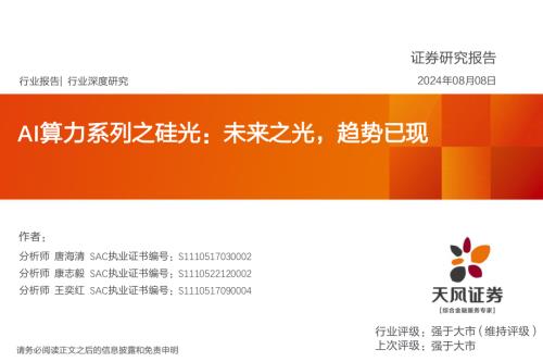 计算机行业AI算力系列之硅光：未来之光趋势已现-240808（33页）