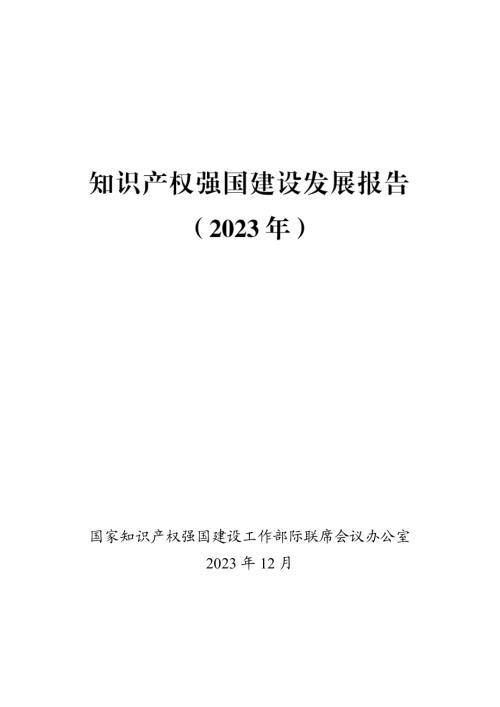 国家知识产权局:知识产权强国建设发展报告(2023年)(66页)