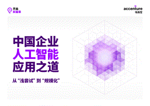 埃森哲：中国企业人工智能应用之道-从“浅尝试”到“规模化”（36页）