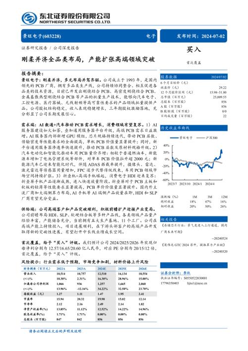 景旺电子-公司研究报告-刚柔并济全品类布局产能扩张高端领域突破-240702（30页）