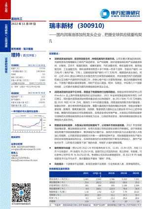 瑞丰新材-国内润滑油添加剂龙头企业把握全球供应链重构契机-221109（27页）