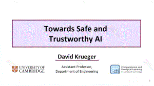 David Krueger - 剑桥大学助理教授 -Towards Safe and Trustworthy AI