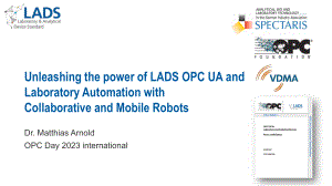 LADS OPC UA激发移动&协作机器人在实验室自动化中的潜力