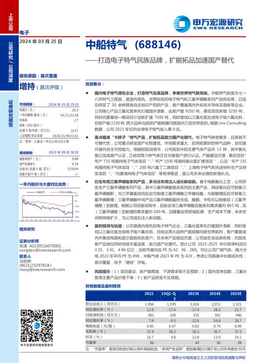 中船特气-公司研究报告-打造电子特气民族品牌扩能拓品加速国产替代-240325（37页）