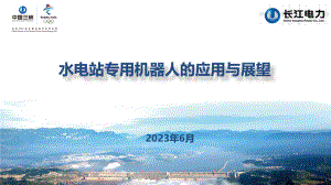 水电站专用机器人的应用与展望