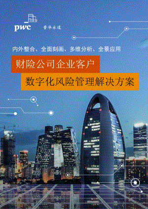 普华永道：财险公司企业客户数字化风险管理解决方案（2022）（20页）