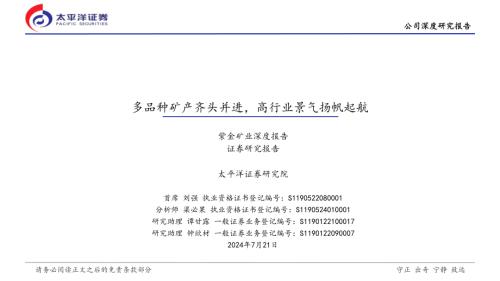 紫金矿业-公司研究报告-多品种矿产齐头并进高行业景气扬帆起航-240721(27页)