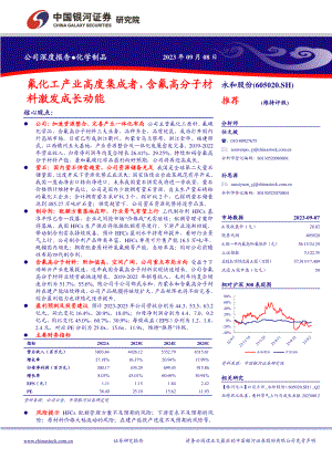 永和股份-公司研究报告-氟化工产业高度集成者含氟高分子材料激发成长动能-230908（34页）