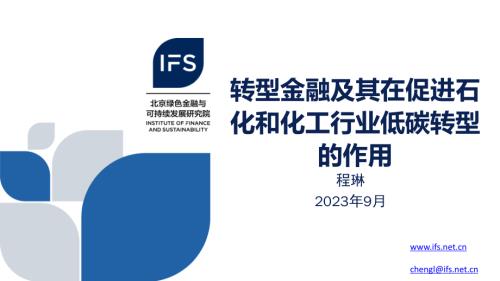 程琳-转型金融及其在促进石化和化工行业低碳转型的作用_CN