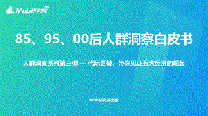 Mob研究院:2019年85、95、00后人群洞察白皮书(40页)