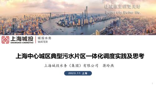 03-蒋玲燕——上海中心城区典型污水片区一体化调度实践及思考-城投水务-蒋玲燕20231109-改