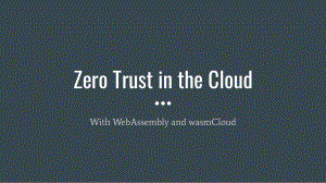 CNCF SecurityCon - Zero Trust in the Cloud