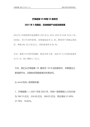 并购优塾:在线视频产业链深度梳理:芒果超媒VS哔哩VS爱奇艺(19页)