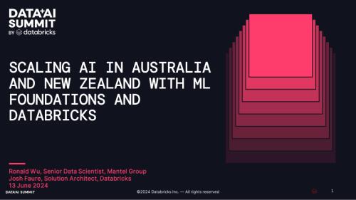 利用机器学习基础和 Databricks 扩展澳大利亚和新西兰的人工智能