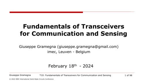 T10 - Fundamentals of Transceivers for Communication and Sensing