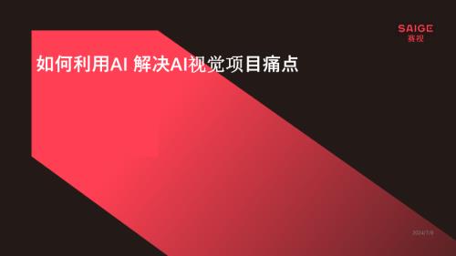 如何利用AI解决Al视觉项目痛点——深圳赛视智能科技有限公司周星毅先生