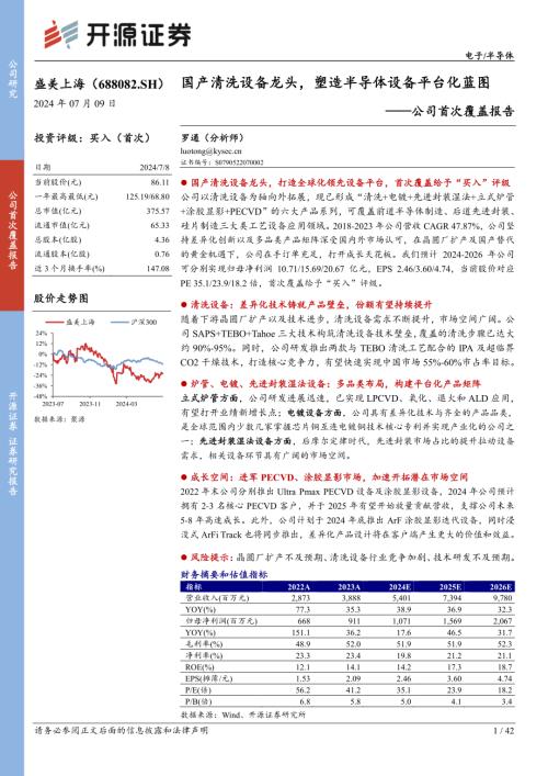 盛美上海-公司首次覆盖报告：国产清洗设备龙头塑造半导体设备平台化蓝图-240709（42页）
